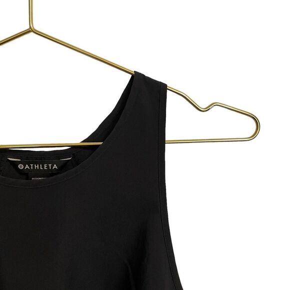 Athleta Black Sojourn Tank Top Oversized With Pleated Back Size SP NEW - Picture 3 of 8